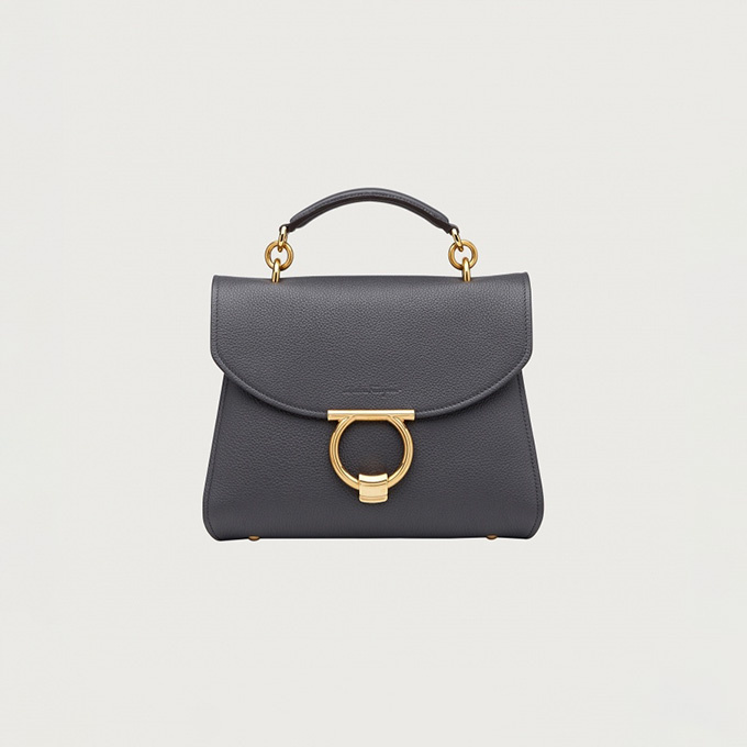 salvatore ferragamo grained calfskin top handle bag #21h493